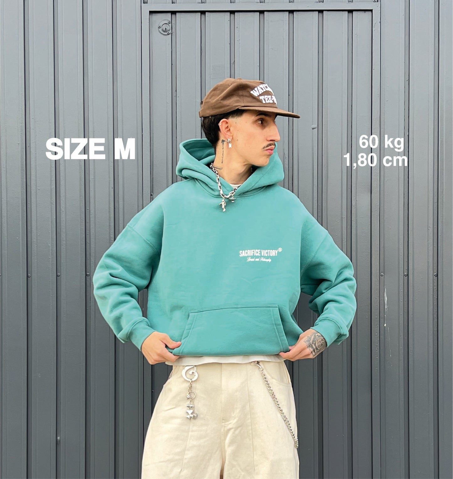 Manifesto Hoodie Teal Blue