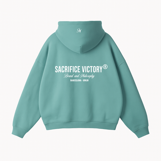 Manifesto Hoodie Teal Blue