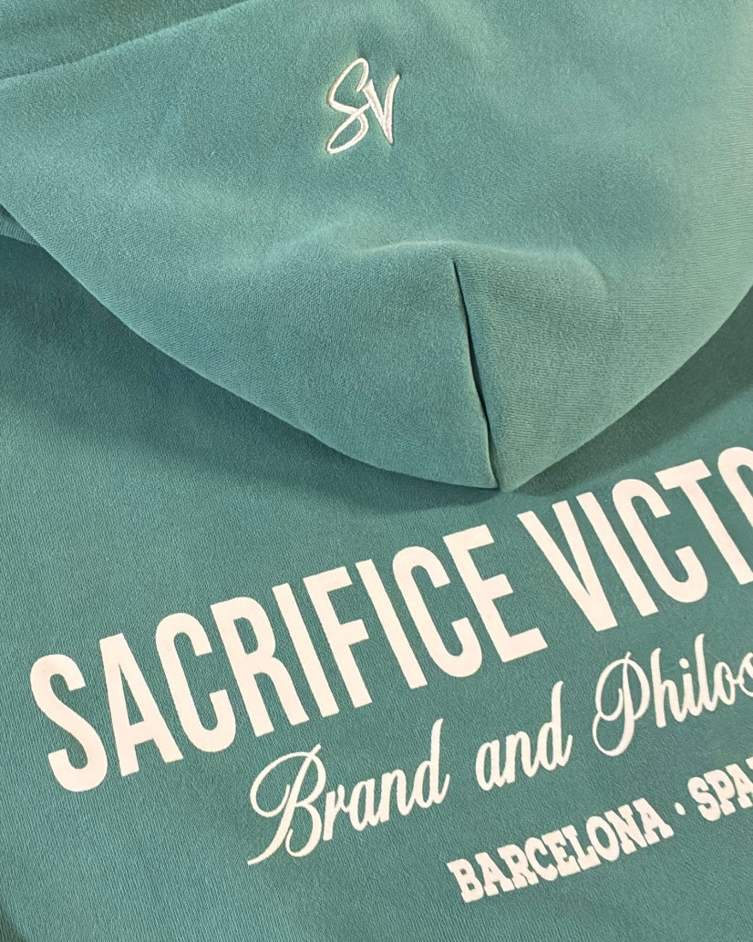 Manifesto Hoodie Teal Blue