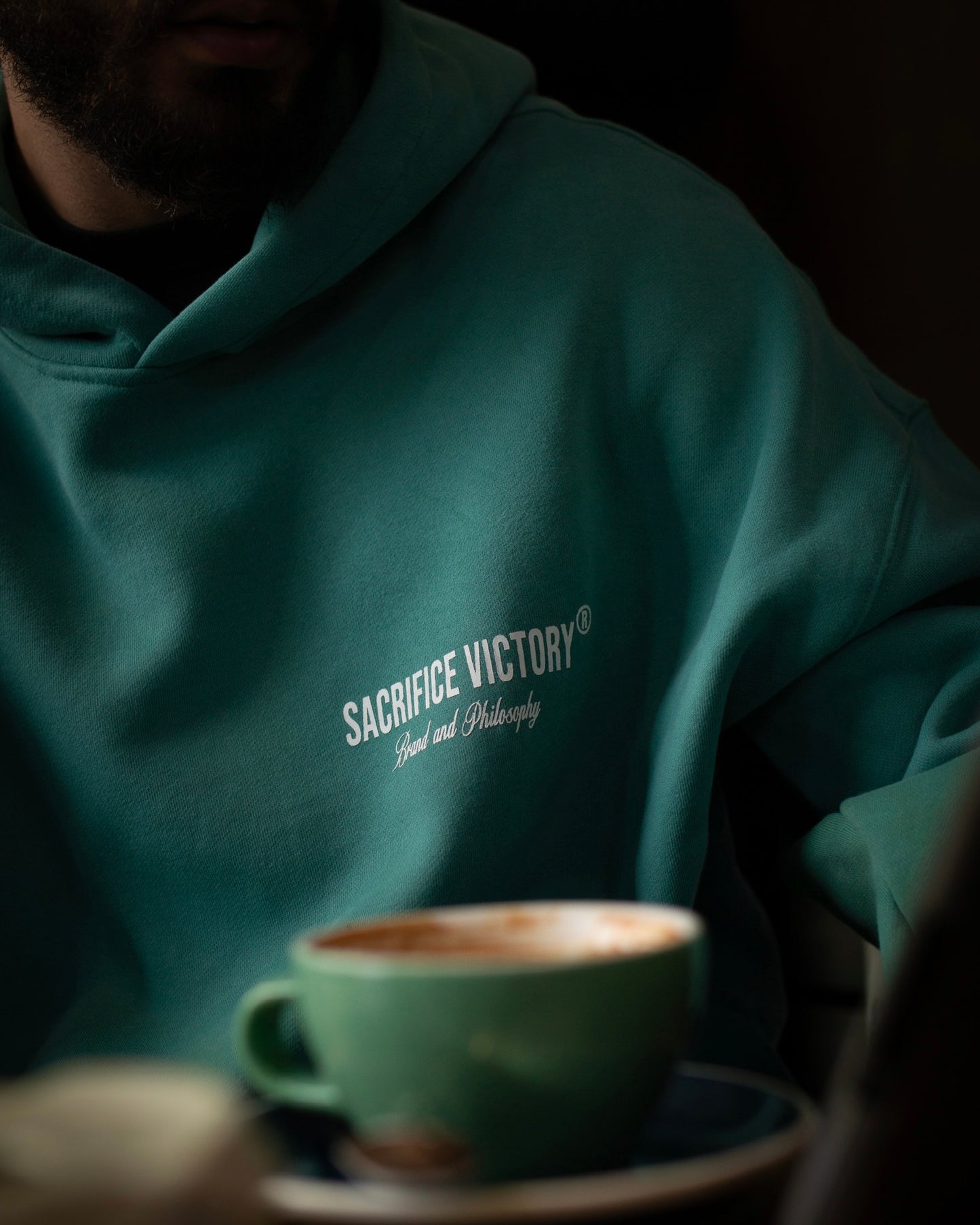 Manifesto Hoodie Teal Blue