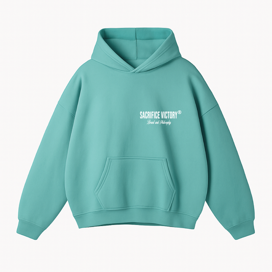 Manifesto Hoodie Teal Blue