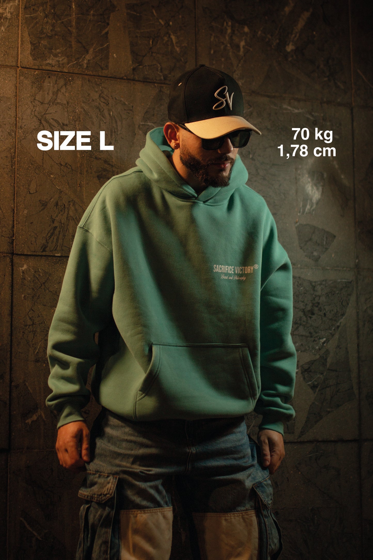 Manifesto Hoodie Teal Blue